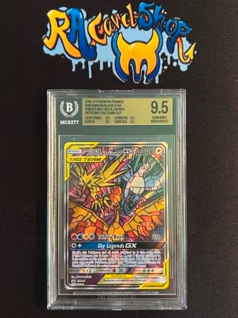 Moltres&Articuno&Zapdos Tag Team GX Promo Sun & Moon Black Star Pokemon Graded Card 9.5 Beckett