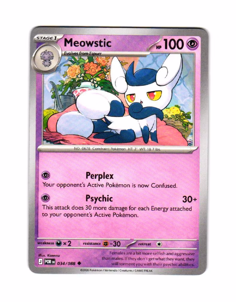 Meowstic Uncommon 034/088 Perfect Order Pokemon