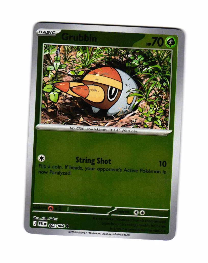 Grubbin Reverse Holo Common 002/084 Pitch Black Pokemon