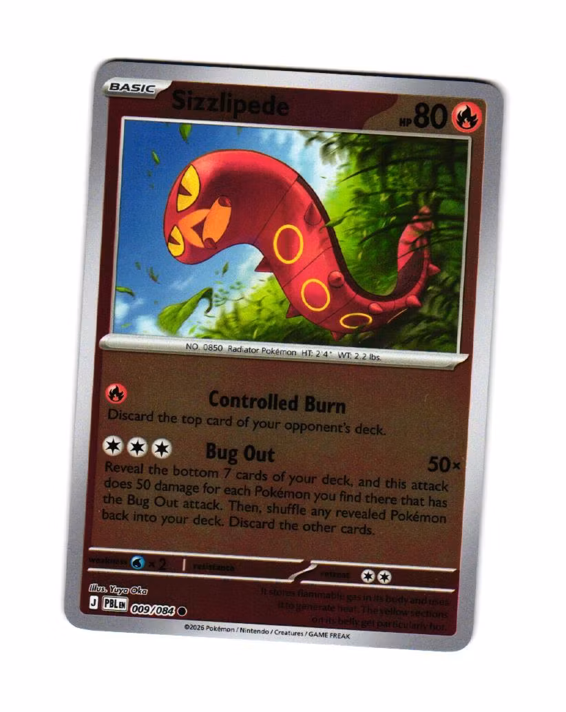 Sizzlipede Reverse Holo Common 009/084 Pitch Black Pokemon