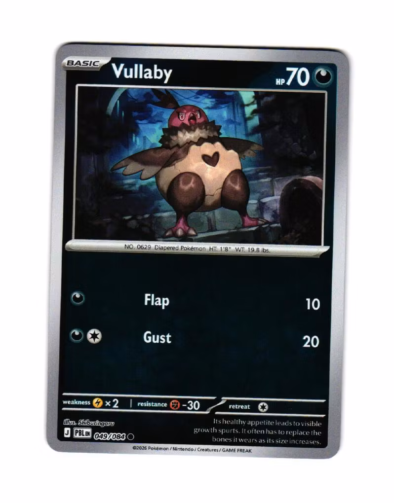 Vullaby Reverse Holo Common 049/084 Pitch Black Pokemon
