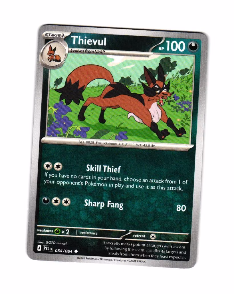 Thievul Uncommon 054/084 Pitch Black Pokemon