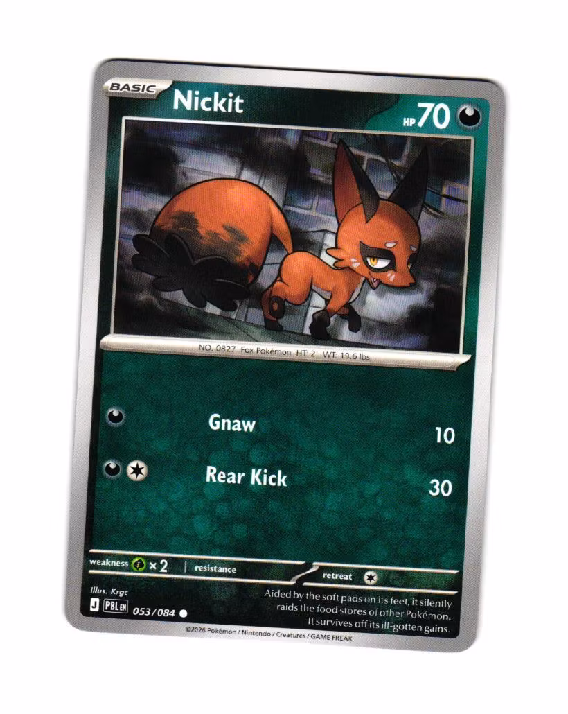 Nickit Common 053/084 Pitch Black Pokemon