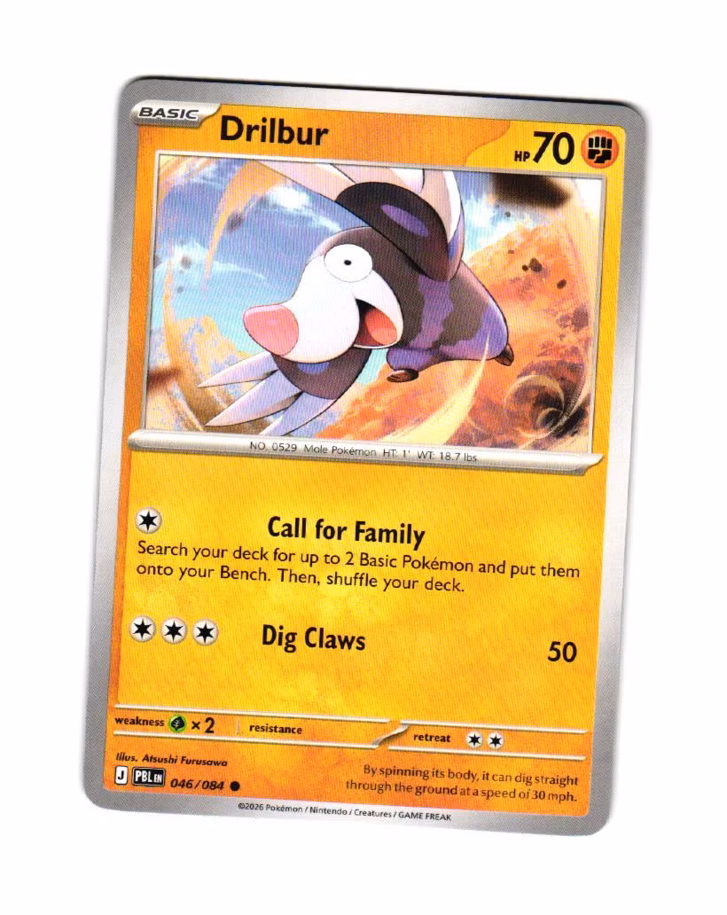 Drilbur Common 046/084 Pitch Black Pokemon