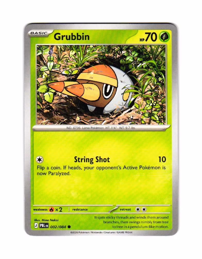 Grubbin Common 002/084 Pitch Black Pokemon