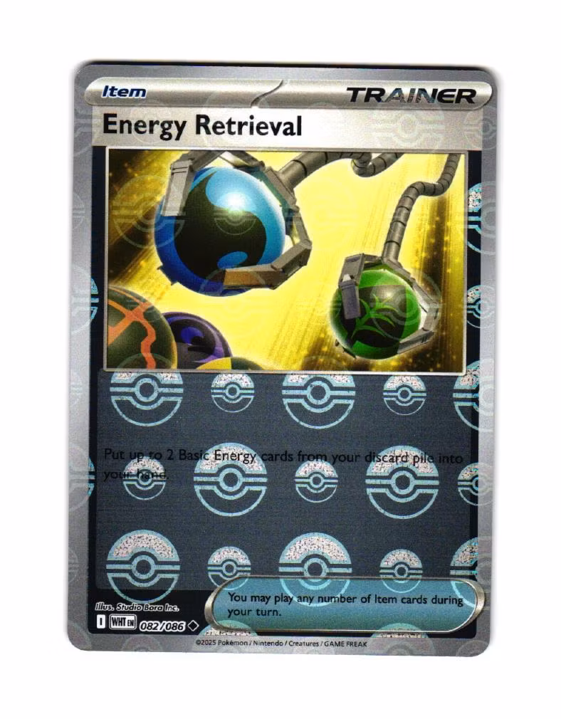 Energy Retrieval Reverse Holo Uncommon Poke Ball 082/086 White Flare Pokemon
