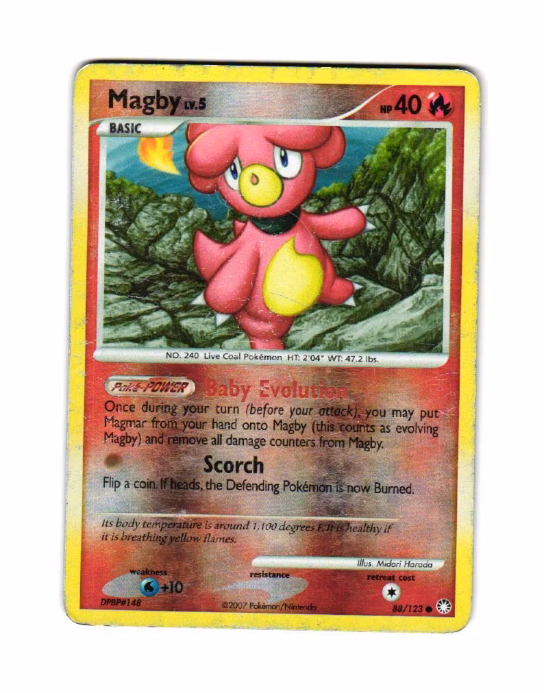 Magby Reverse Holo Common 88/123 Mysterious Treasures Pokemon