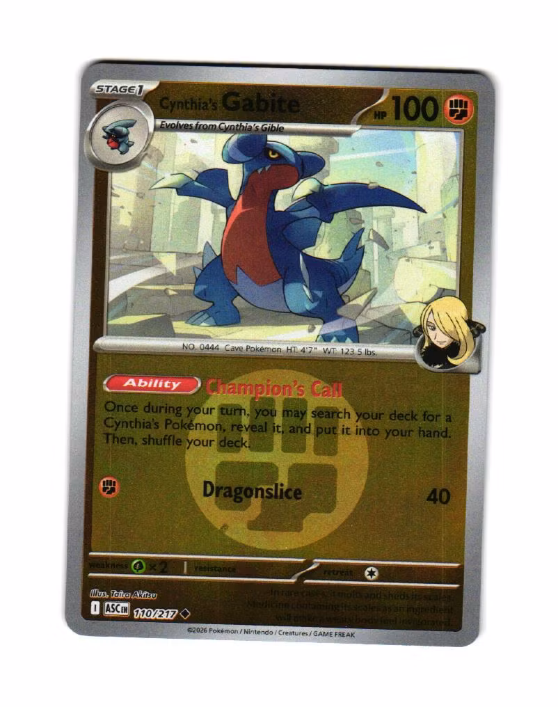 Cynthias Gabite Reverse Holo PokeBall Uncommon 110/217 Ascended Heroes Pokemon