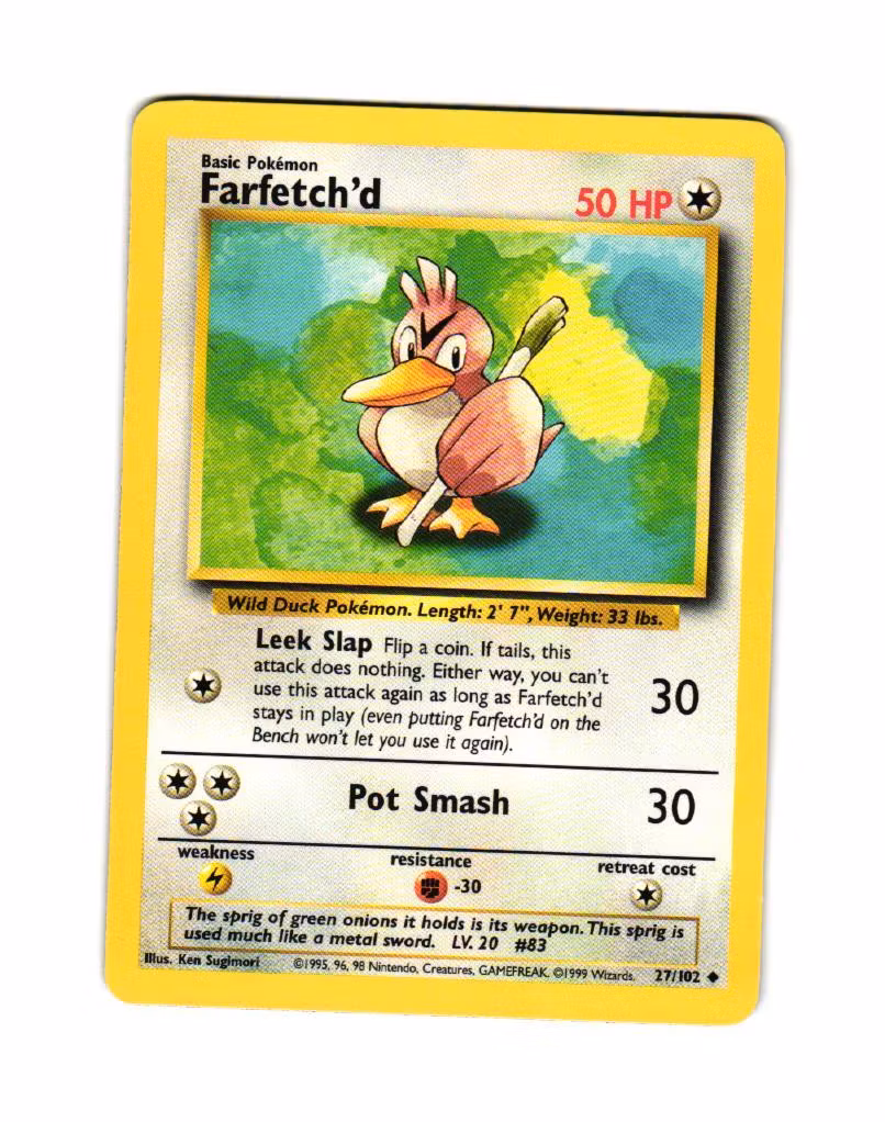 Farfetchd Uncommon 27/102 Base Set Pokemon