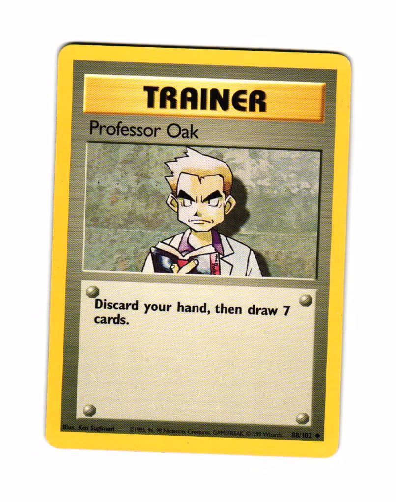 Professor Oak Uncommon 88/102 Base Set Pokemon TCG