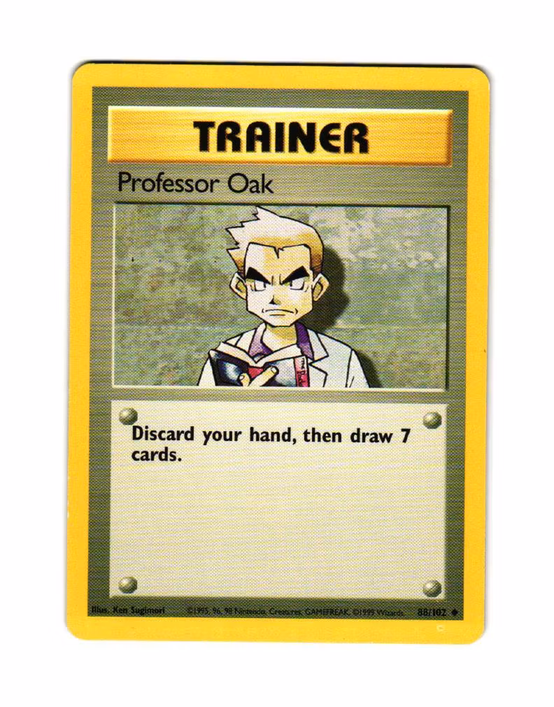 Professor Oak Uncommon 88/102 Base Set Pokemon TCG (1)