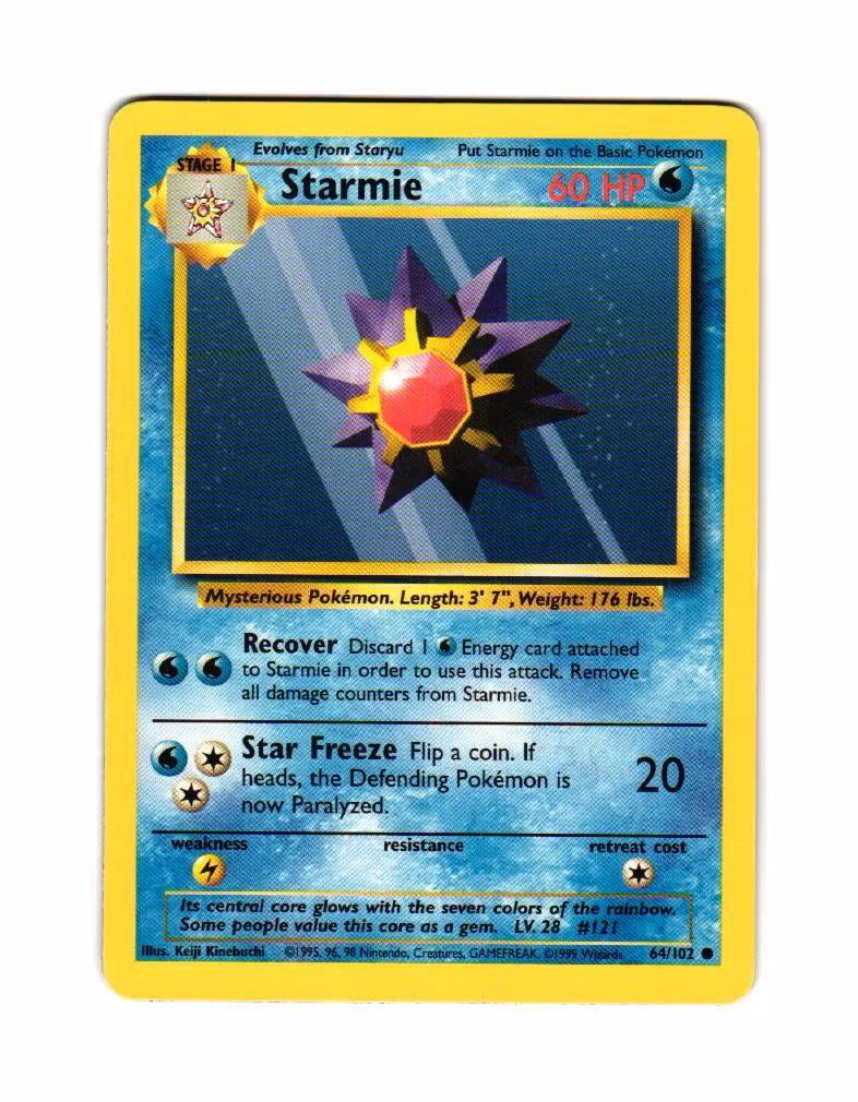 Starmie Common 64/102 Base Set Pokemon TCG