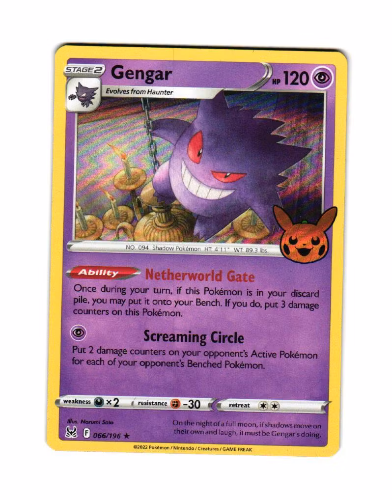 Gengar Holo Rare 066/196 Trick or Trade Stamp Pokemon