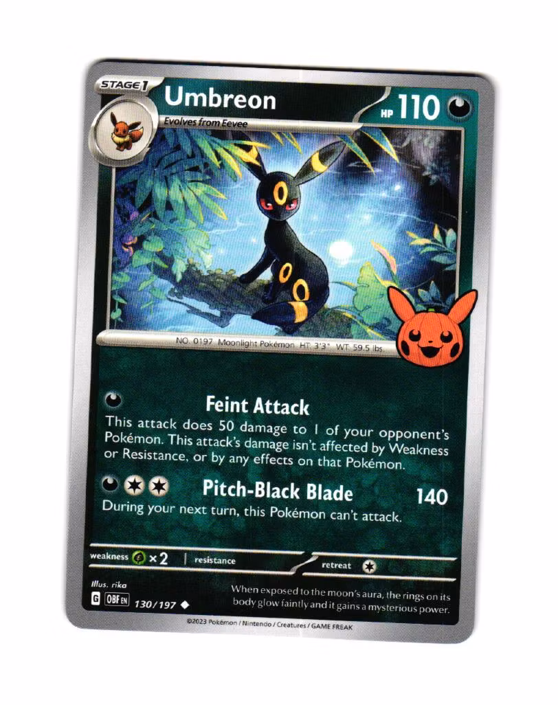 Umbreon Uncommon 130/197 Trick or Trade Stamp Pokemon
