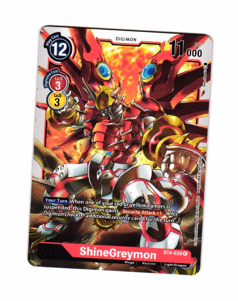 ShineGreymon Rare BT4-020 Great Legend Digimon