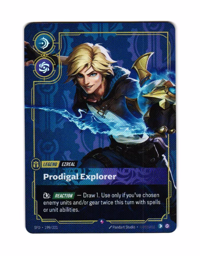 Ezreal Prodigal Explorer Rare 199/221 Spiritforged Riftbound
