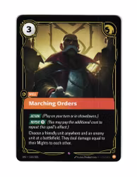 Marching Orders Reverse Holo Rare 114/221 Spiritforged Riftbound