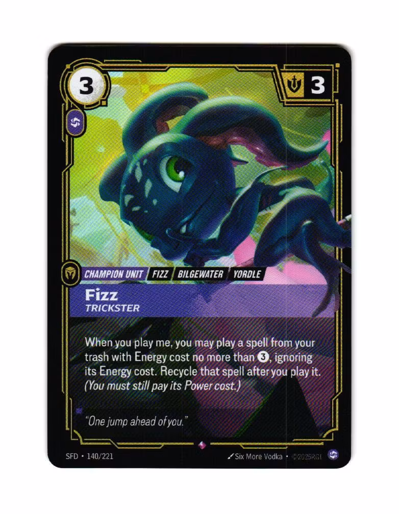 Fizz Trickster Reverse Holo Rare 140/221 Spiritforged Riftbound