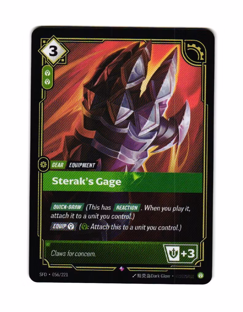 Steraks Gage Reverse Holo Rare 056/221 Spiritforged Riftbound