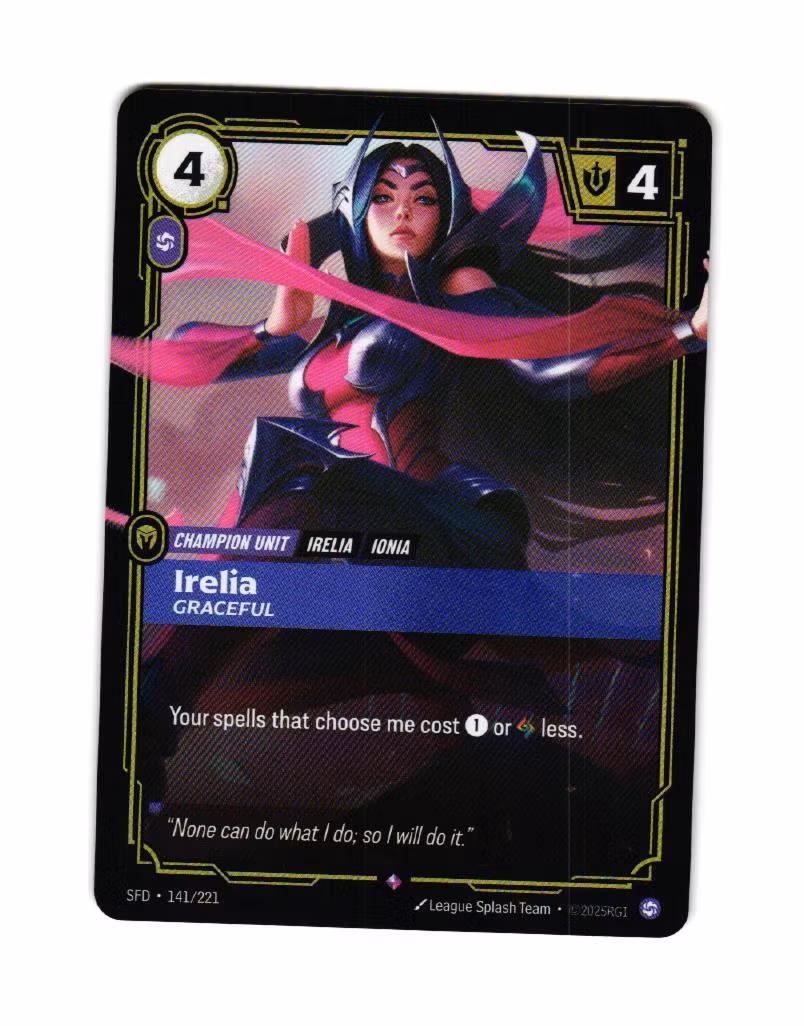 Irelia Graceful Reverse Holo Rare 141/221 Spiritforged Riftbound