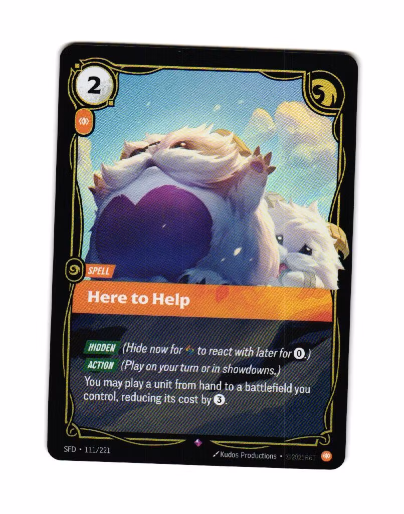 Here to Help Reverse Holo Rare 111/221 Spiritforged Riftbound