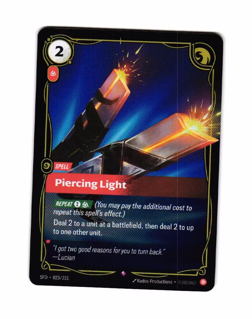 Piercing Light Reverse Holo Rare 023/221 Spiritforged Riftbound