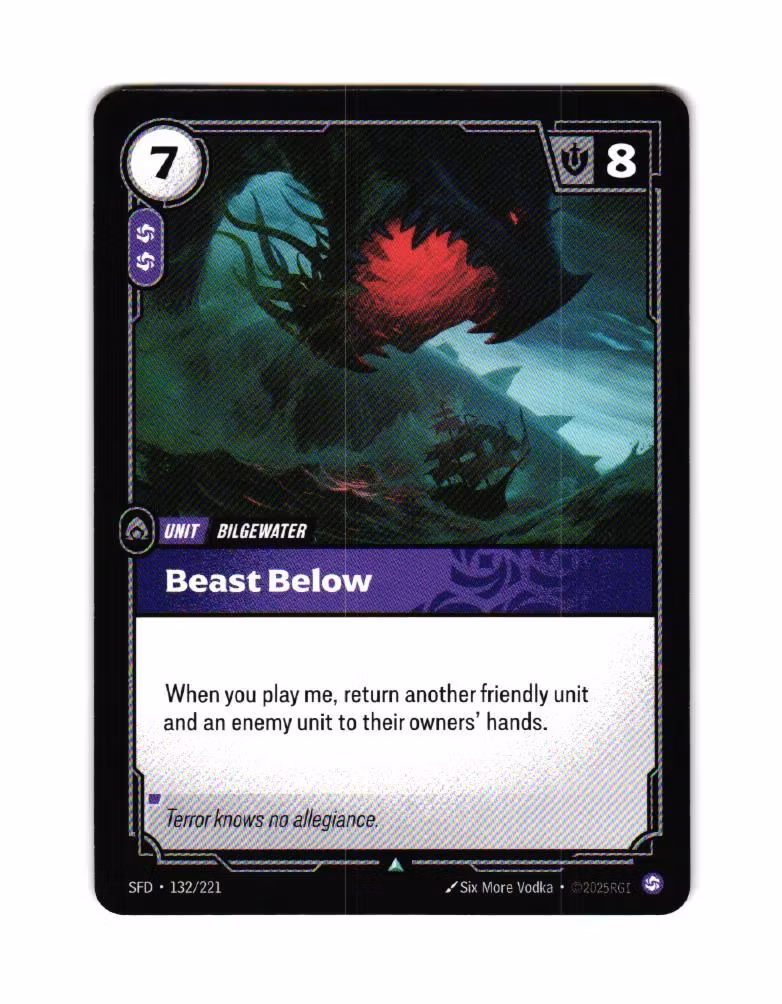 Beast Below Uncommon 132/221 Spiritforged Riftbound