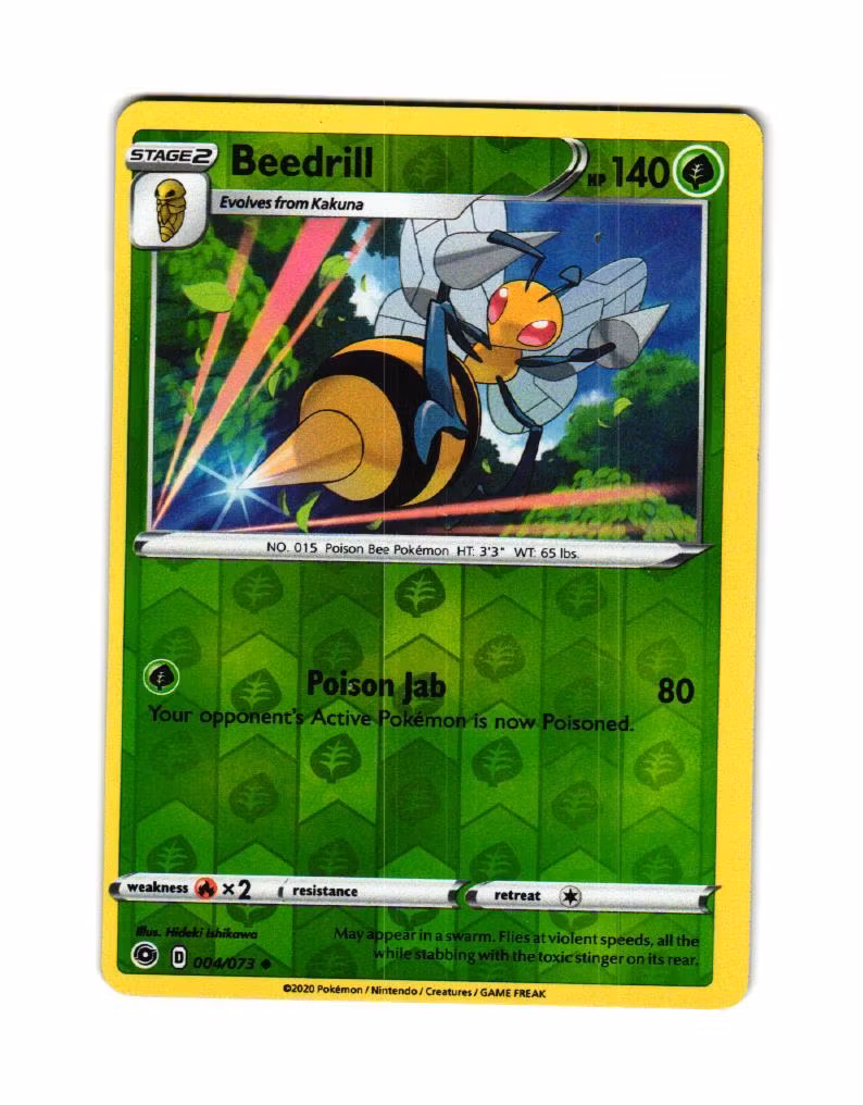 Beedrill Reverse Holo Uncommon 004/073 Champions Path Pokémon