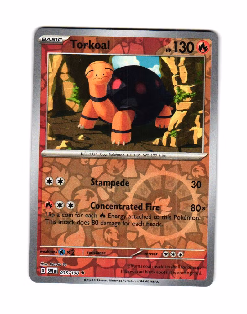 Torkoal Reverse Holo Common 035/198 Scarlet & Violet Pokemon