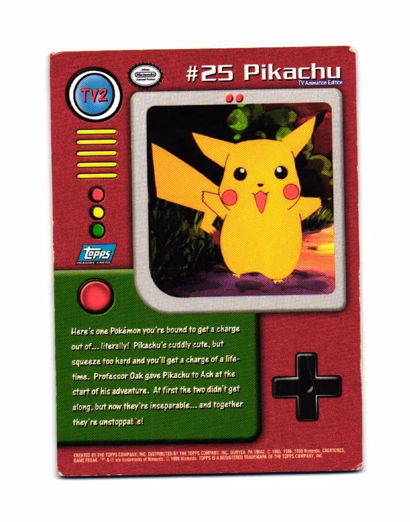 TV2 #25 Pikachu Holo Topps Pokemon