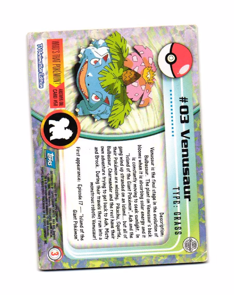 Venusaur #03 Topps Pokemon