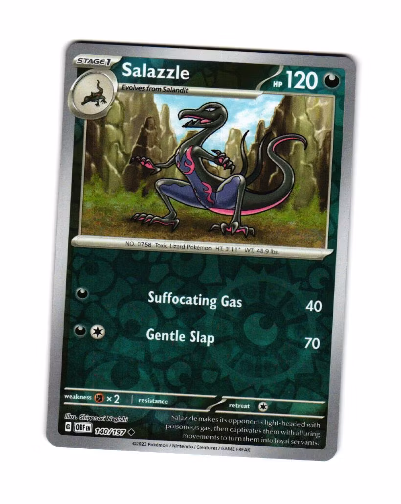 Salazzle Reverse Holo Uncommon 140/197 Obsidian Flames Pokemon