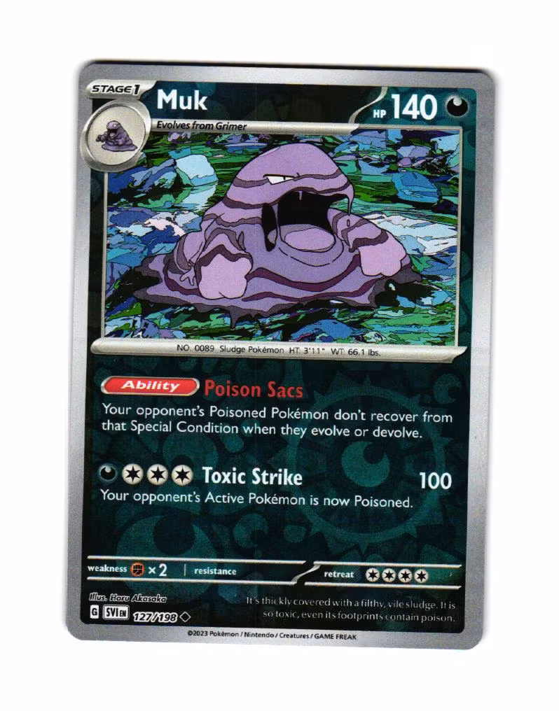 Muk Reverse Holo Uncommon 127/198 Scarlet & Violet Pokemon