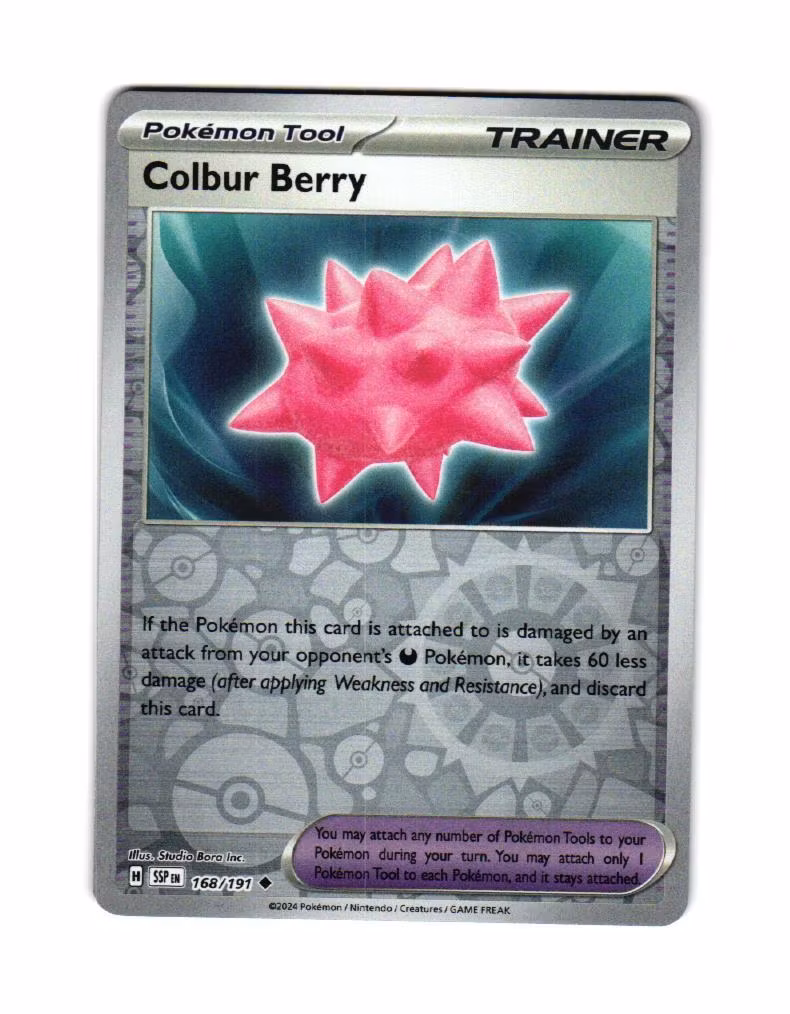 Colbur Berry Reverse Holo Uncommon 168/191 Surging Sparks Pokemon