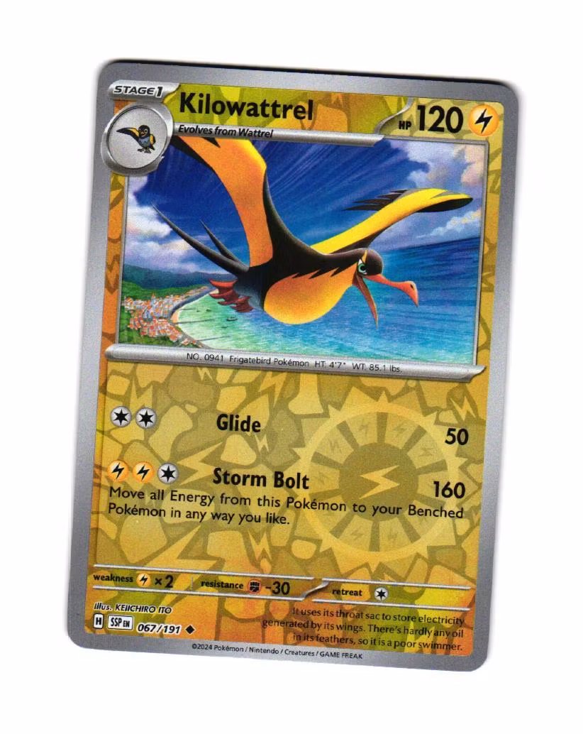 Kilowattrel Reverse Holo Uncommon 067/191 Surging Sparks Pokemon