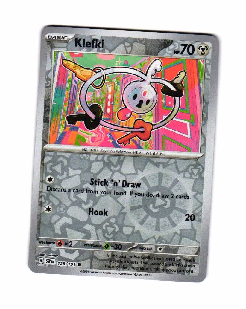 Klefki Reverse Holo Common 128/191 Surging Sparks Pokemon