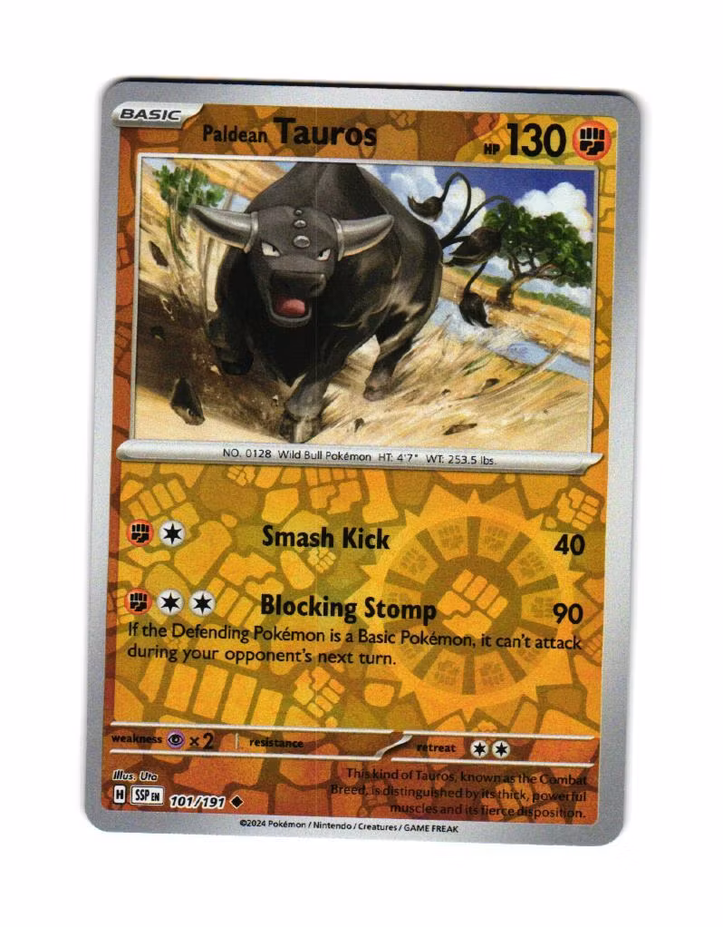 Paldean Tauros Reverse Holo Uncommon 101/191 Surging Sparks Pokemon