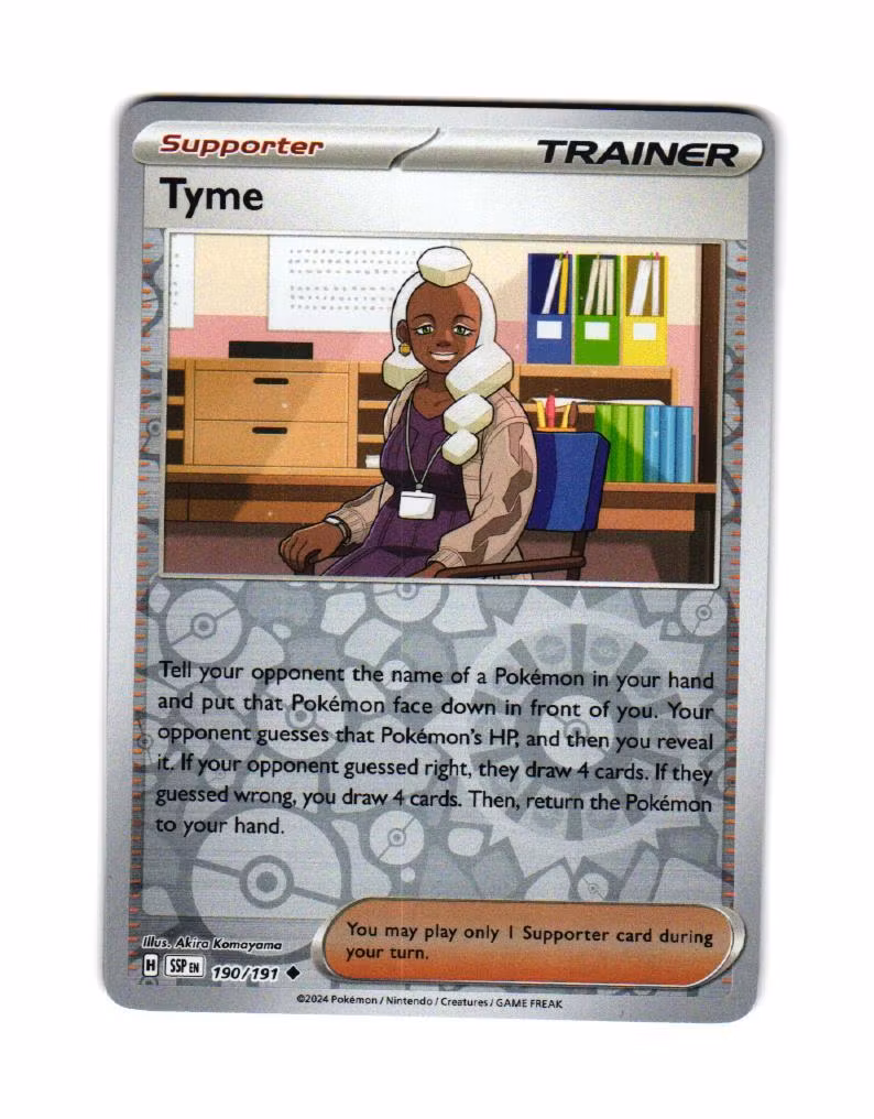 Tyme Reverse Holo Uncommon 190/191 Surging Sparks Pokemon