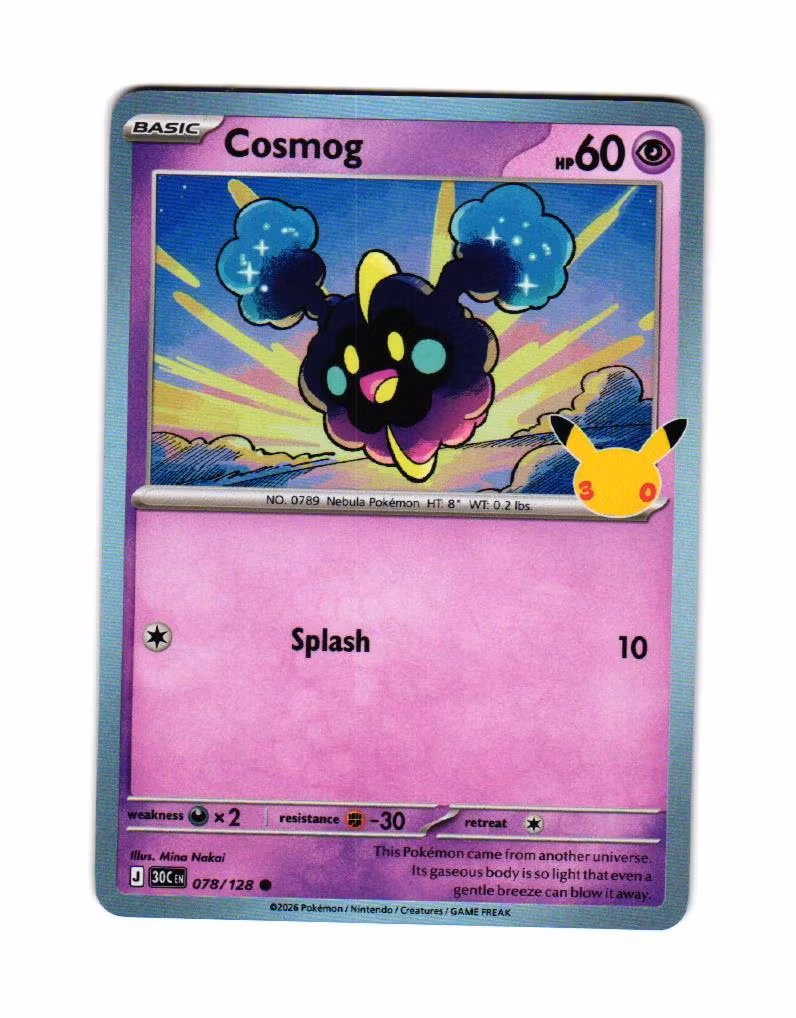 Cosnog Holo Common 078/128 30th Anniversary Pokemon