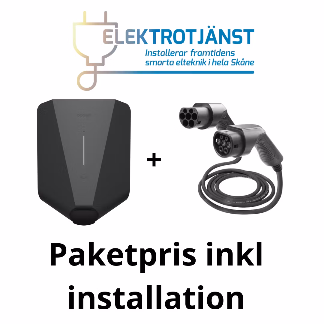 Paketpris 1 Easee Charge Up 11kW laddbox + laddkabel inkl installation
