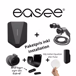 Paketpris 3 Easee Charge Up 11kW laddbox komplett inkl installation