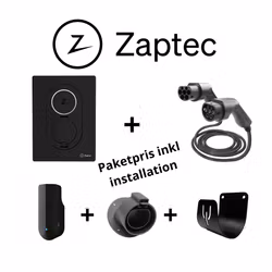 Paketpris 2 Zaptec Go 22kW laddbox + lastbalansering +laddkabel + hållare x2 inkl installation