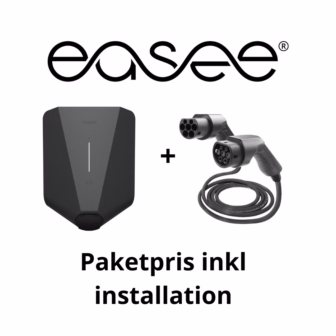 Paketpris 1 Easee Charge Up 11kW laddbox + laddkabel inkl installation
