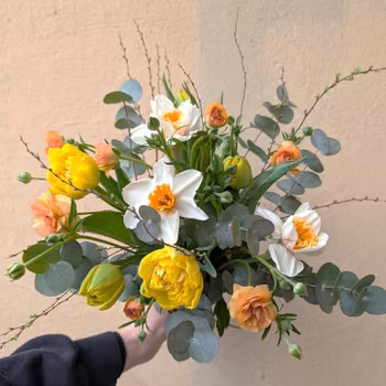 Månadens bukett: Mars buketten med Tulpaner mm. (Bilden 565:-)