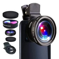 Macro and wide angle mobile phone lens 2 in 1