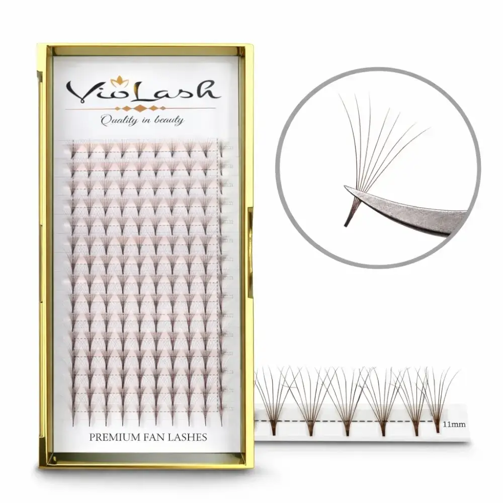 8D Pre-made Volume Lashes 0.05 CC - NARROW ROOT | BROWN