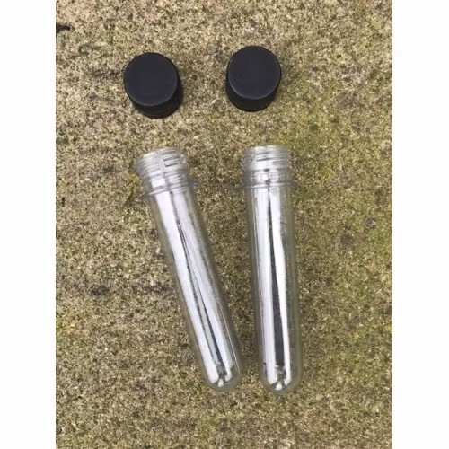 PET-Rör Genomskinlig svart lock 13 cm 3-pack