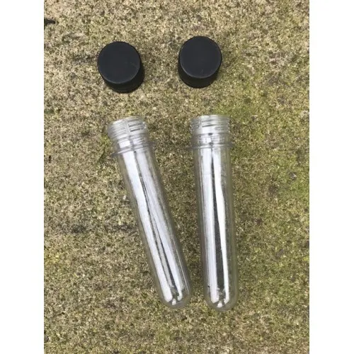 PET-Rör Genomskinlig svart lock 13 cm 3-pack - PrylTokigt