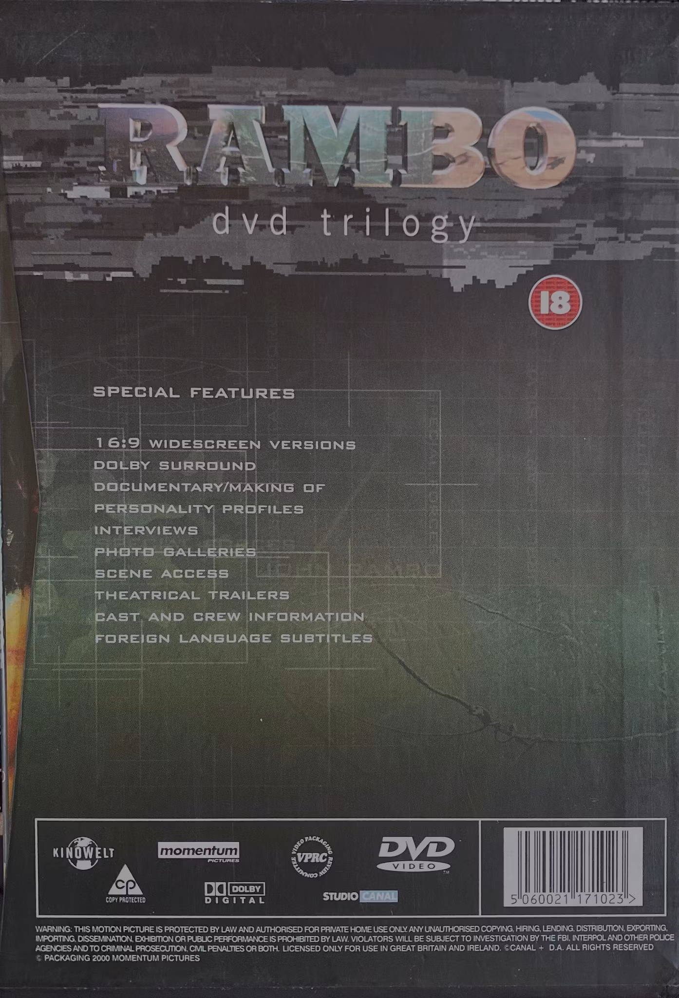 Rambo Trilogy (Beg. DVD Boxset, UK Import)