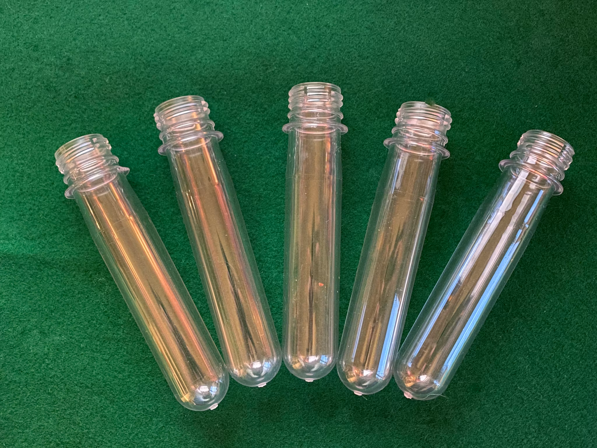 PET-Rör Genomskinlig blått lock 15 cm - 5 pack